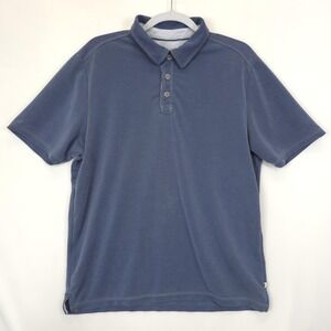 Tommy Bahama Polo Shirt Men L Blue Short Sleeve Marlin Logo Casual Golf Travel